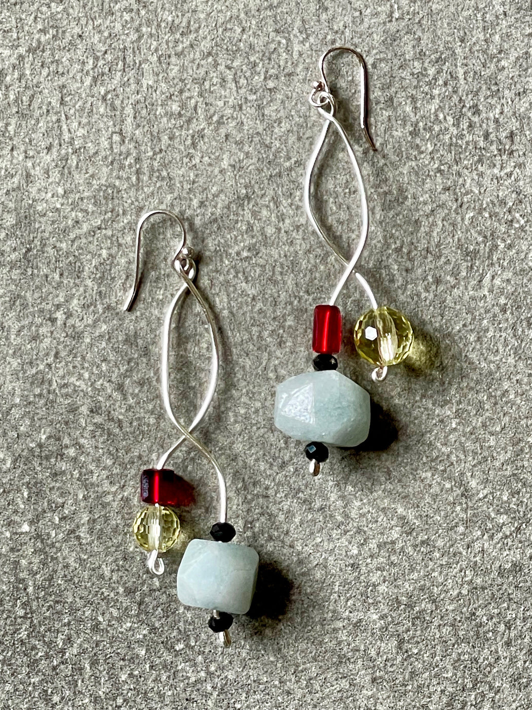 "Mondrian Dangle" Earrings by Cynthia de Bellechasse