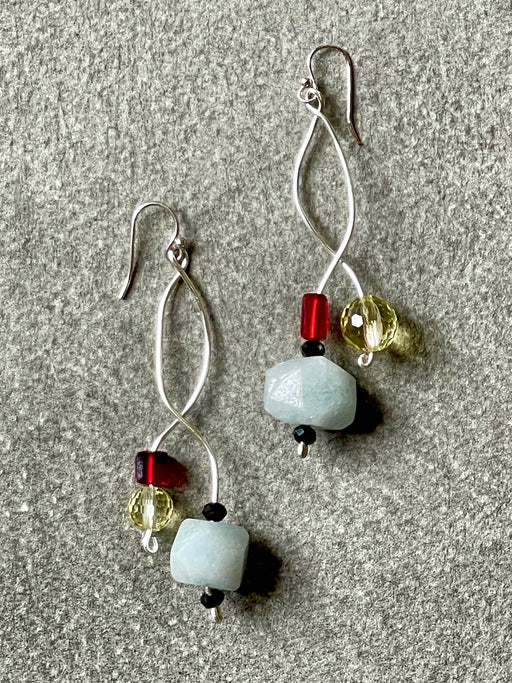 "Mondrian Dangle" Earrings by Cynthia de Bellechasse