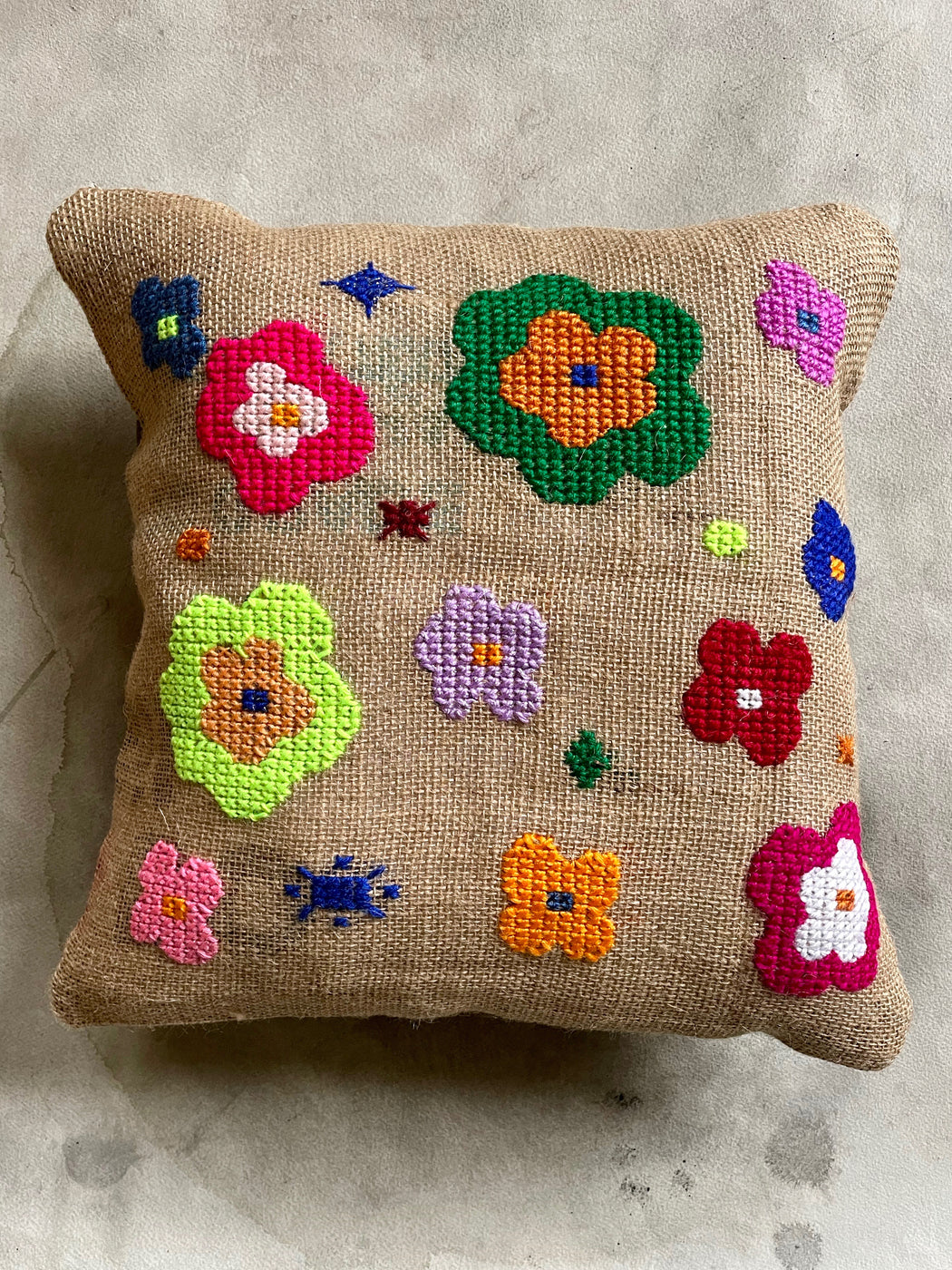 "Hippy" Hand-Embroidered Pillow by Nathalie Lete