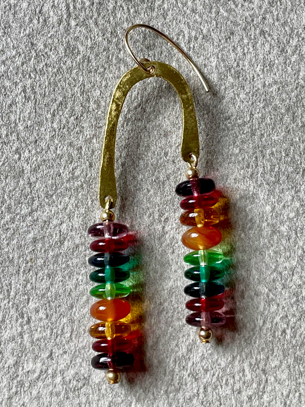 "Double Rainbow" Brass Earrings by Cynthia de Bellechasse