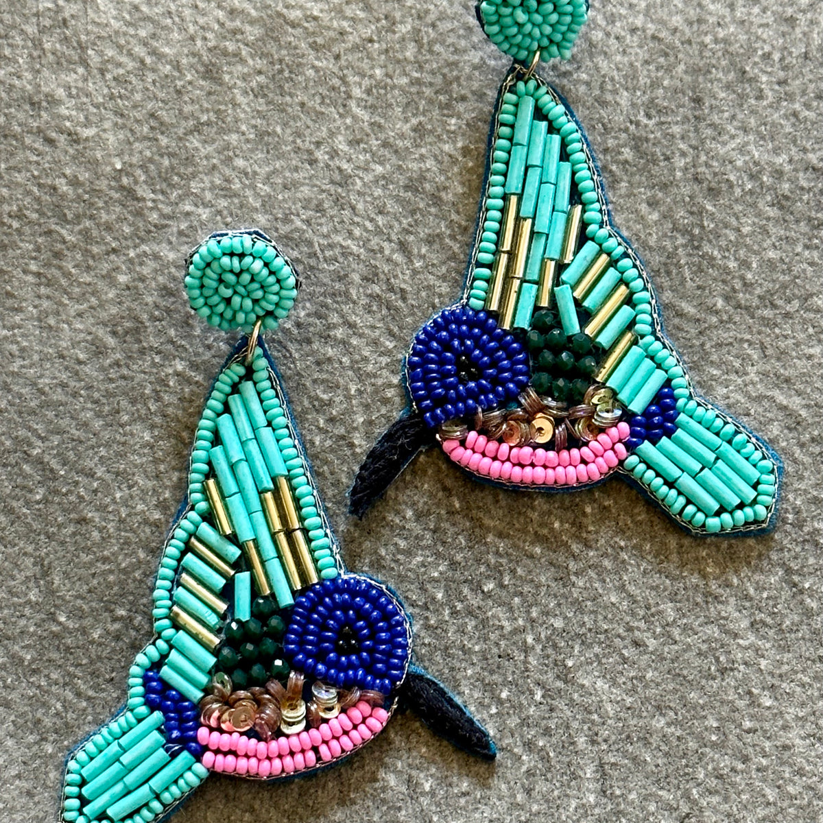 Hummingbird deals beaded earrings