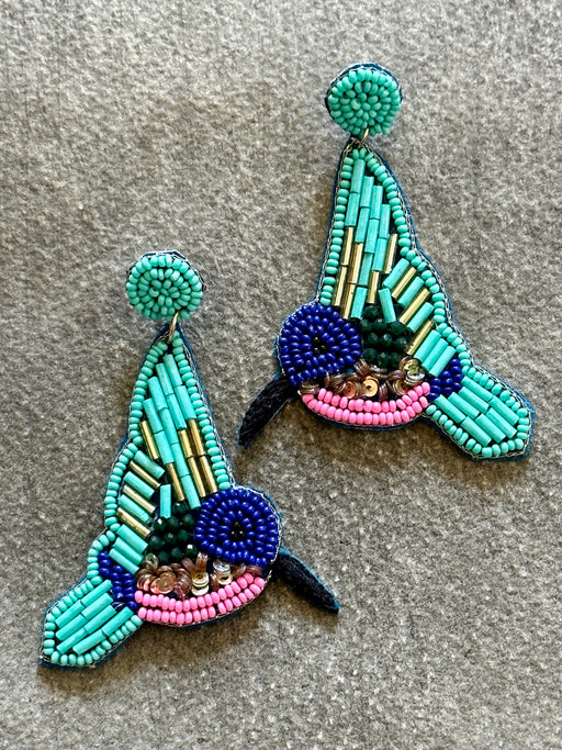 "Hummingbird" Beaded Earrings