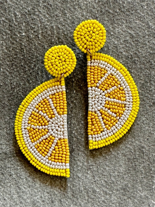 "Lemon Slice" Beaded Earrings