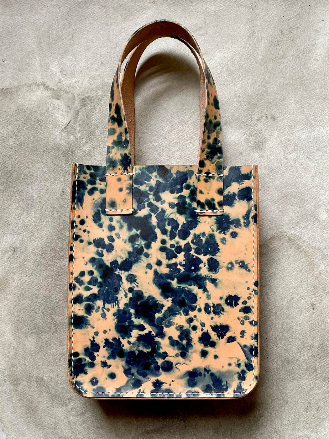 Indigo-Dyed Natural Leather Tote by Made Solid