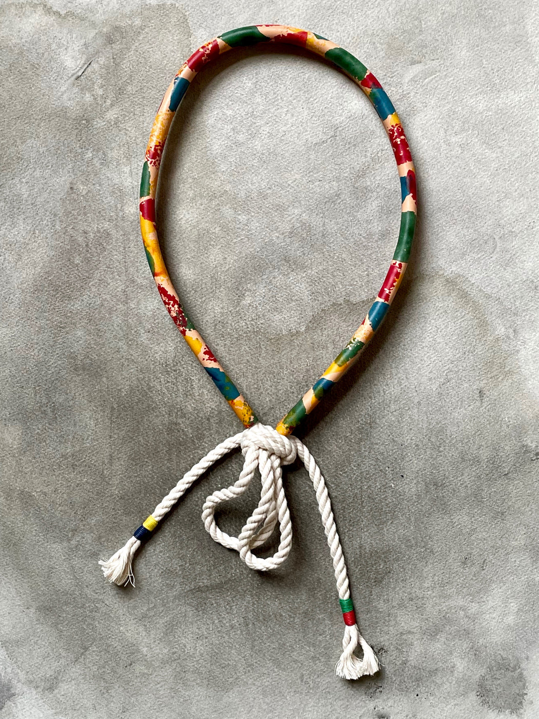 Multi-Colored Natural Leather and Rope Belt by Made Solid