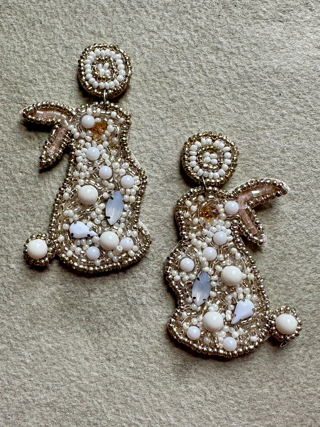 "Snow Bunny" Beaded Earrings