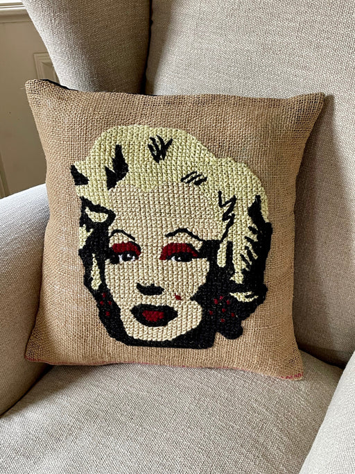 "Marilyn" Hand-Embroidered Pillow