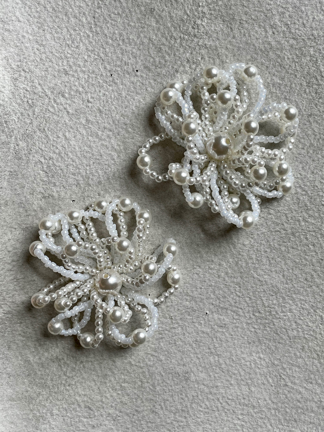 "Chrysanthemum" Pearl Beaded Earrings