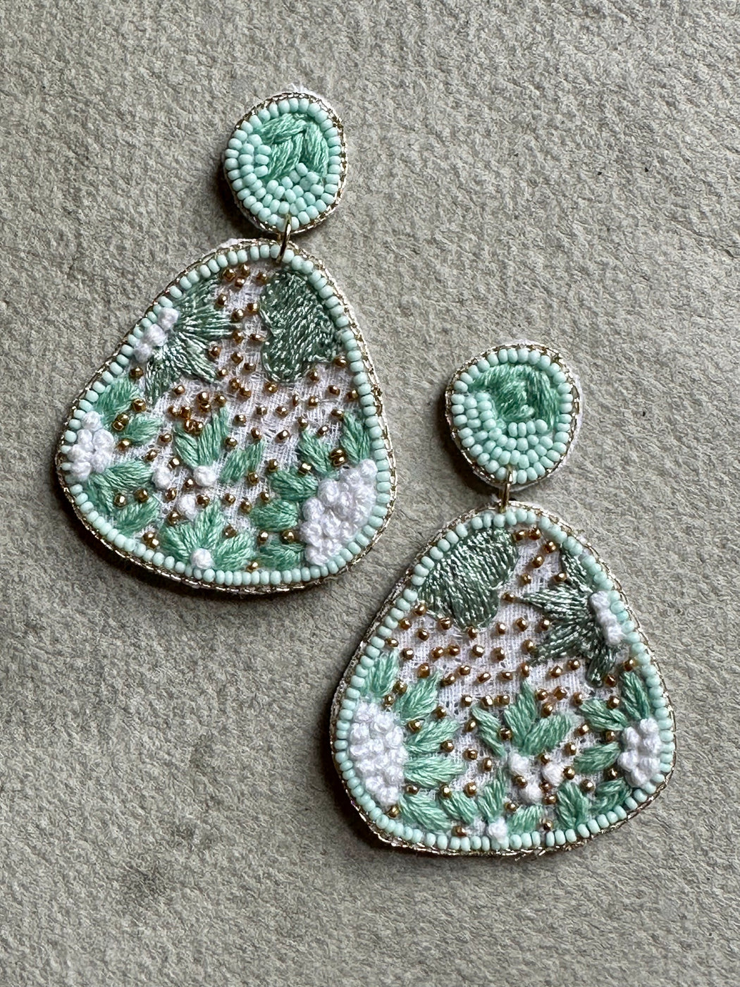 "Sea Life" Embroidered Earrings