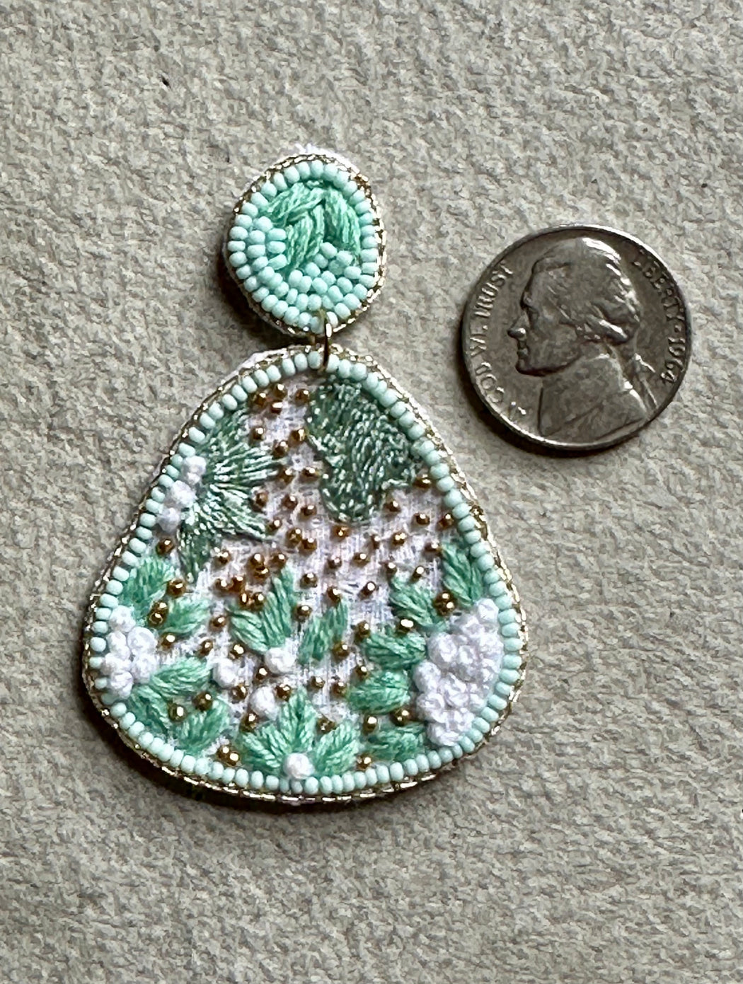 "Sea Life" Embroidered Earrings
