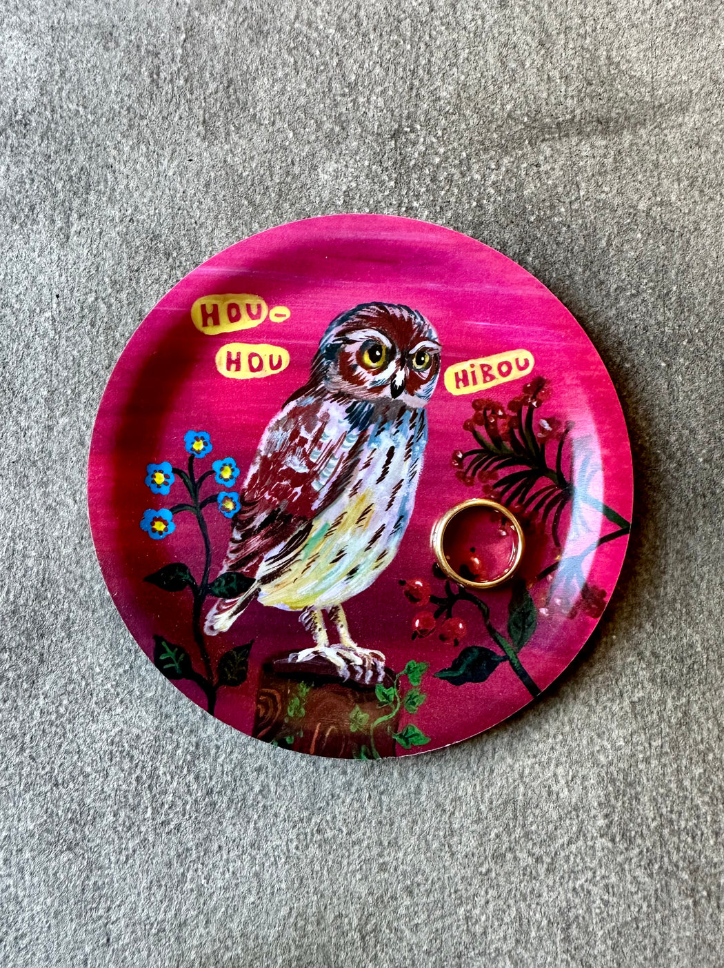 "The Owl" Mini Birchwood Tray by Nathalie Lete