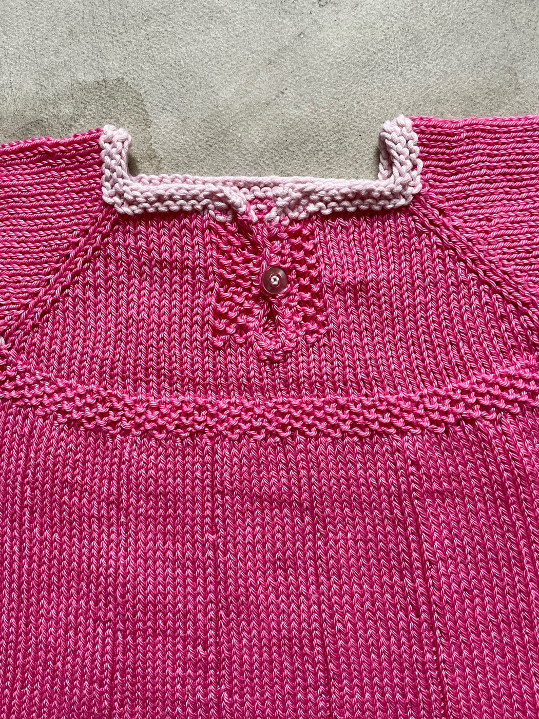 Hand-Knitted Cotton Baby Dress by Albo - Pink