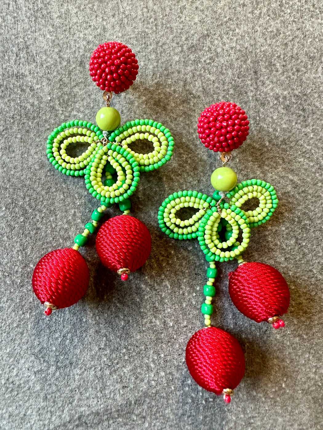 "Cherries" Beaded Earrings