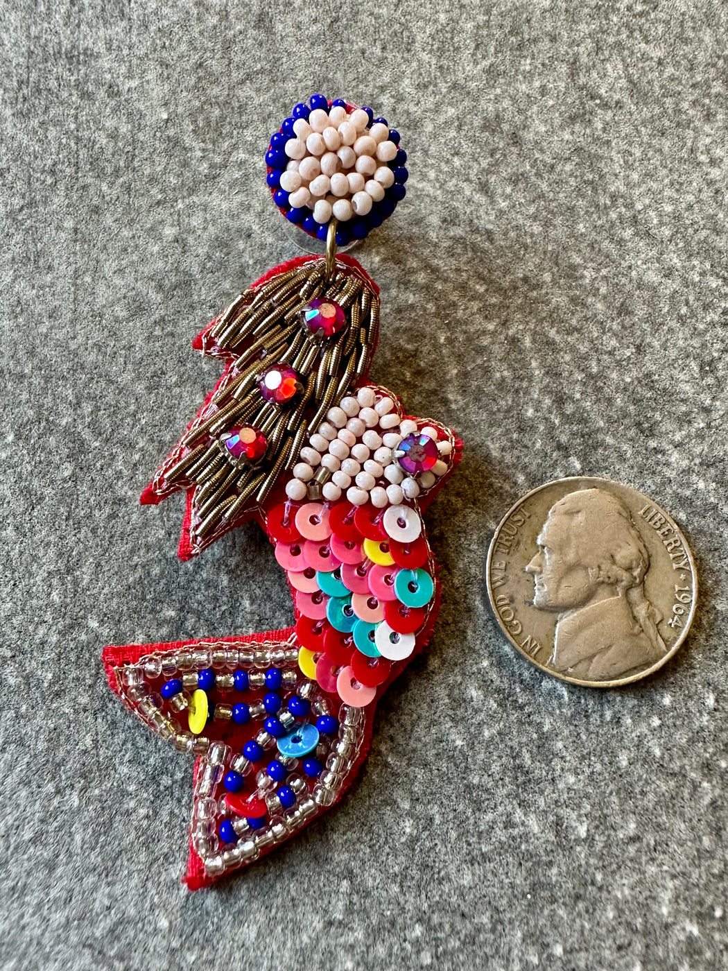 "Rainbow Mermaid" Beaded Earrings