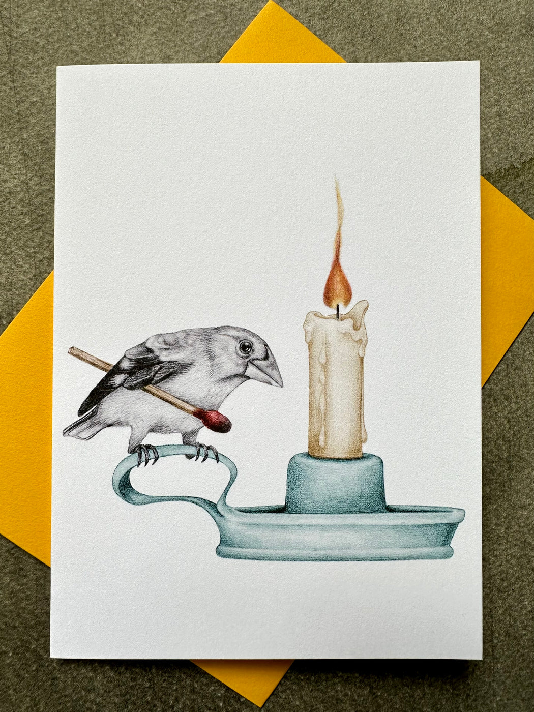 "Tomasin Healing Evening Grosbeak" Card
