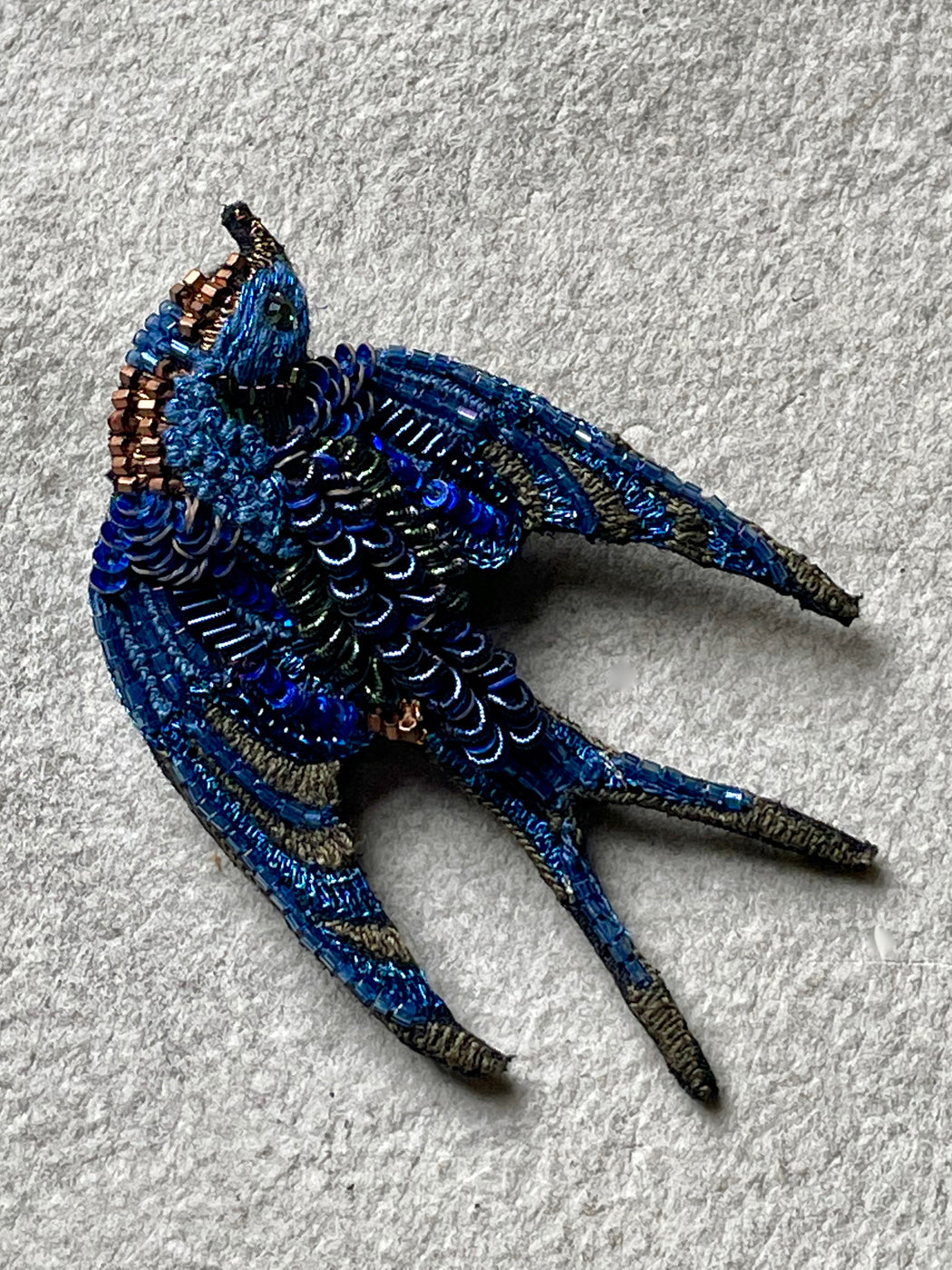 "Singing Swallow" Brooch by Trovelore