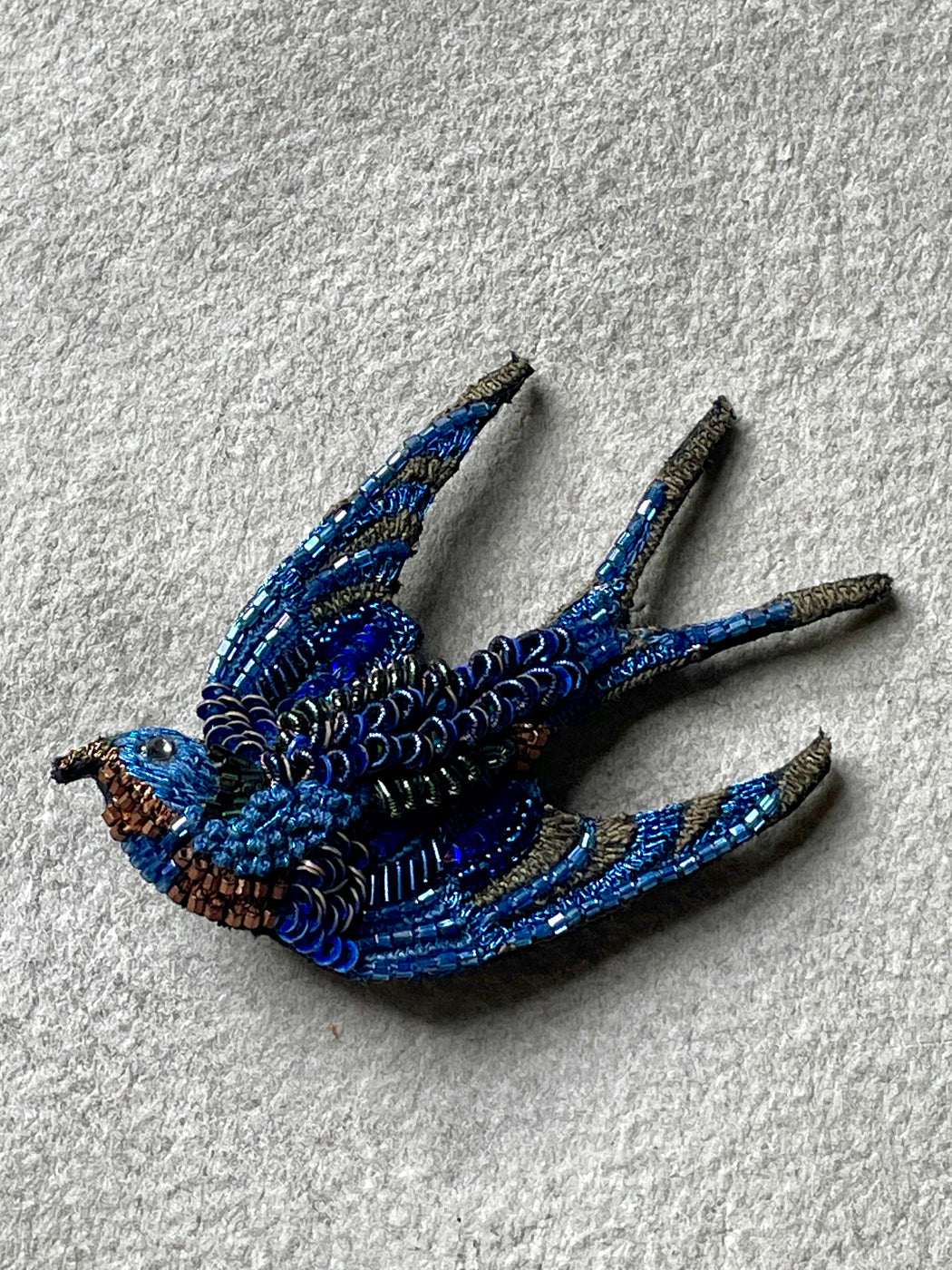 "Singing Swallow" Brooch by Trovelore