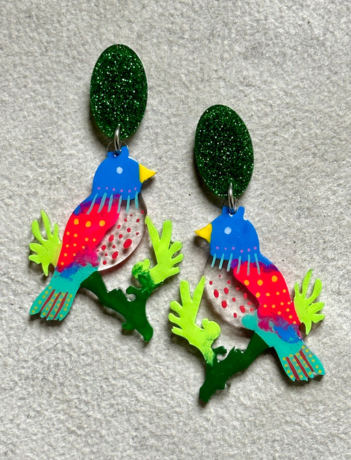 "Birdy" Resin Earrings by Christina Misic