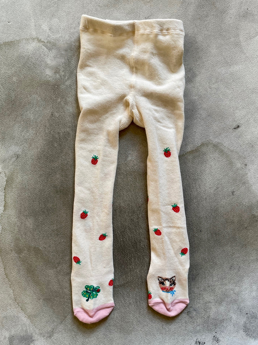 "Cats and Strawberries" baby tights by Nathalie Lete