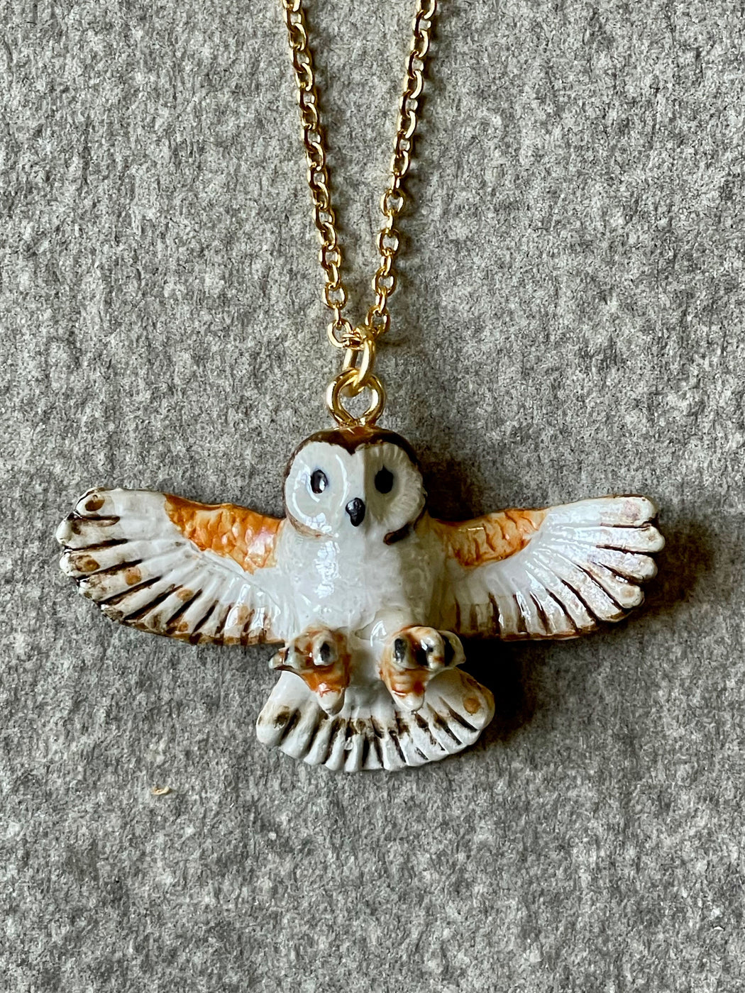 Porcelain "Barn Owl" Pendant by Camp Hollow