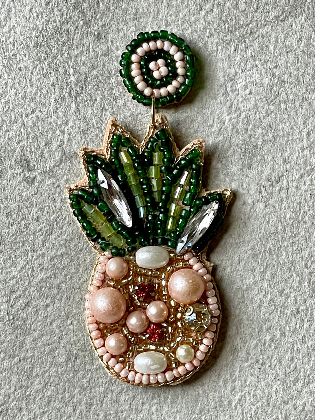 "Pineapple" Beaded Earrings