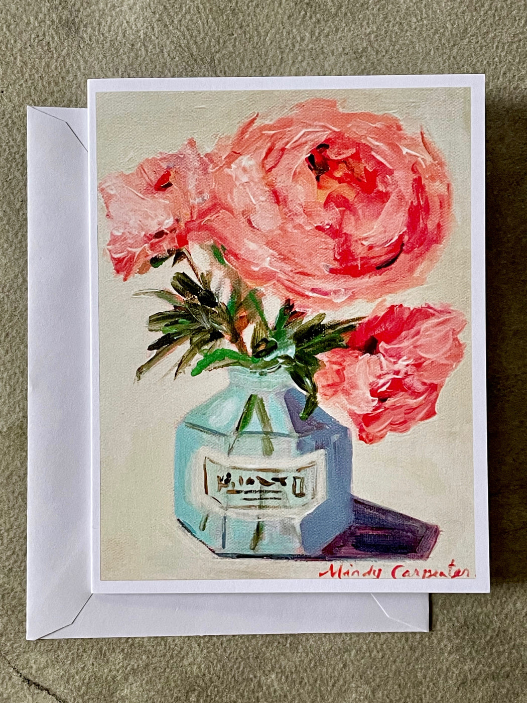 "Peony in Inkwell" Card by Mindy Carpenter