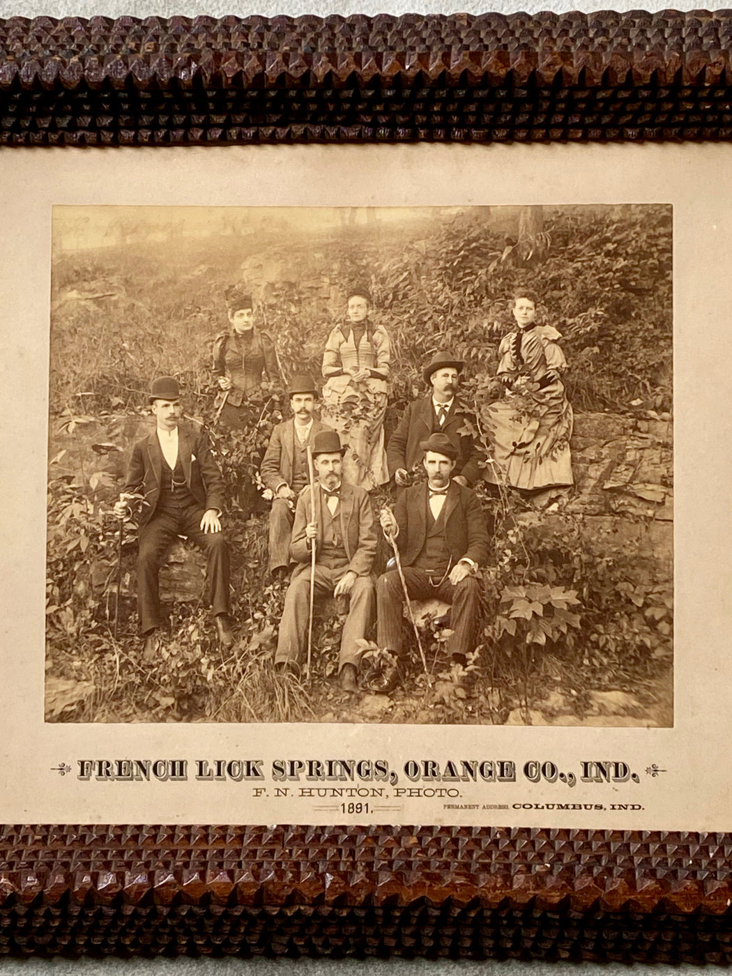 Vintage Tramp Art Picture Frame - French Lick Springs