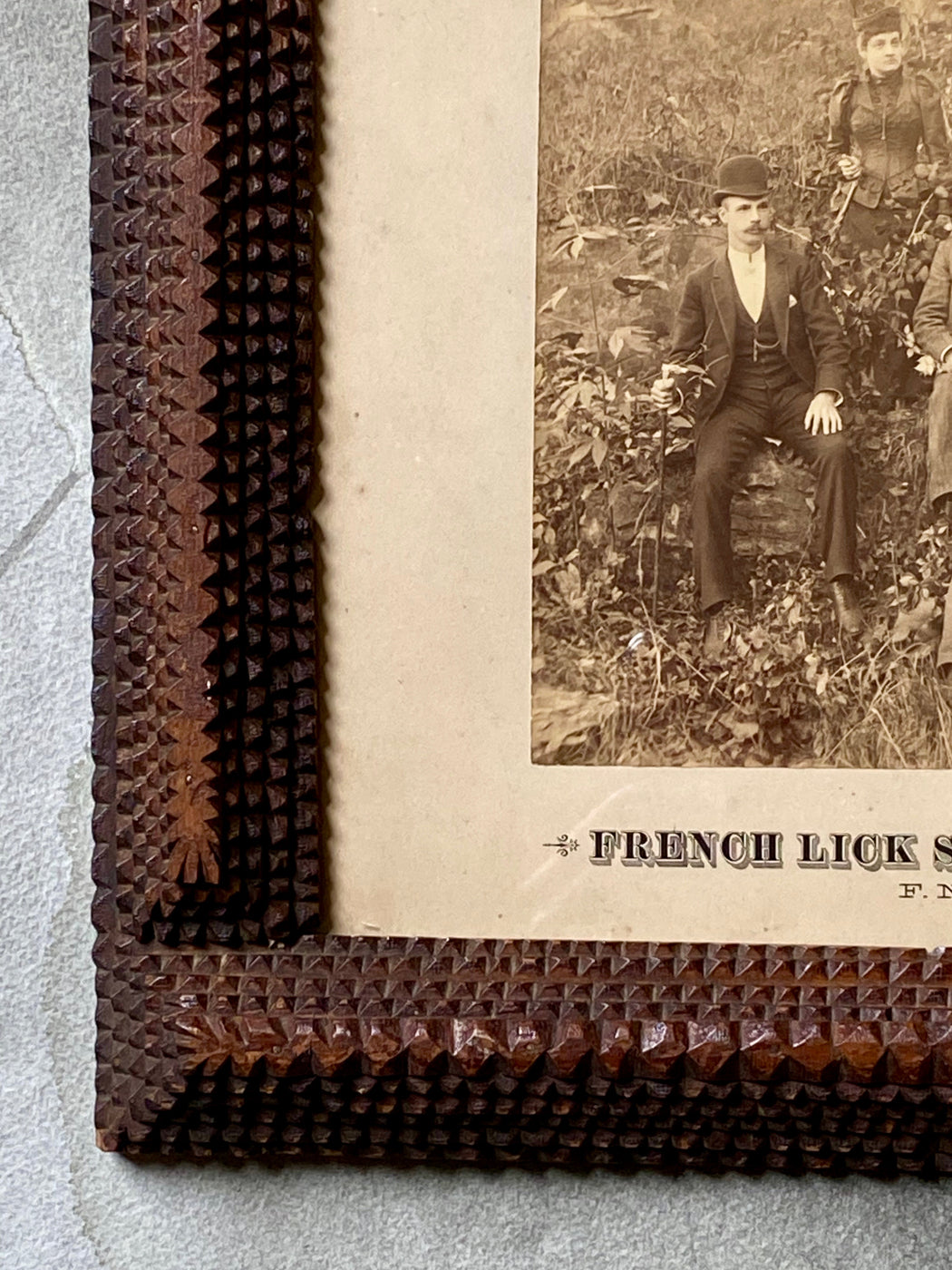 Vintage Tramp Art Picture Frame - French Lick Springs