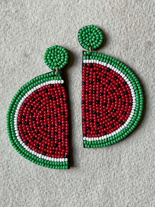 "Watermelon" Seed Bead Earrings