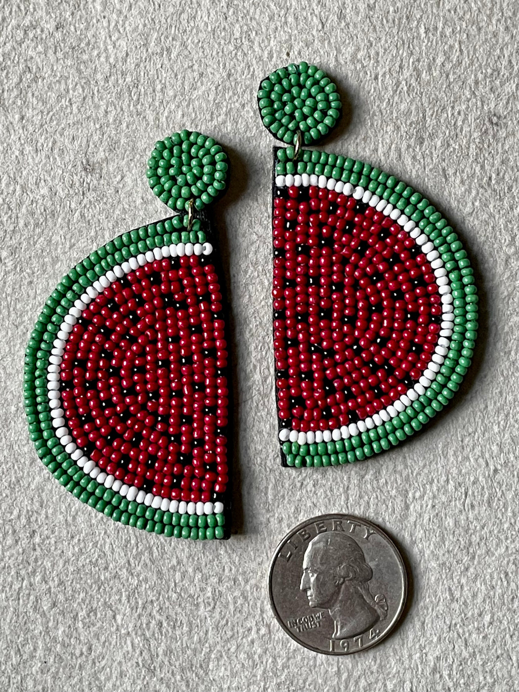 "Watermelon" Seed Bead Earrings