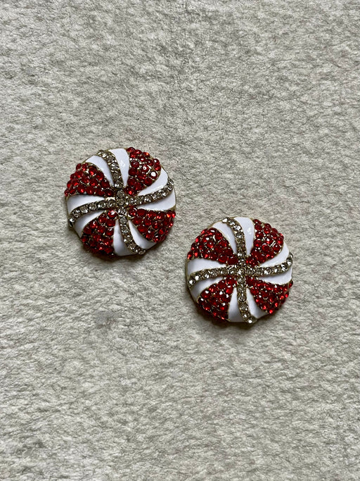 "Peppermint Candy" Rhinestone Earrings