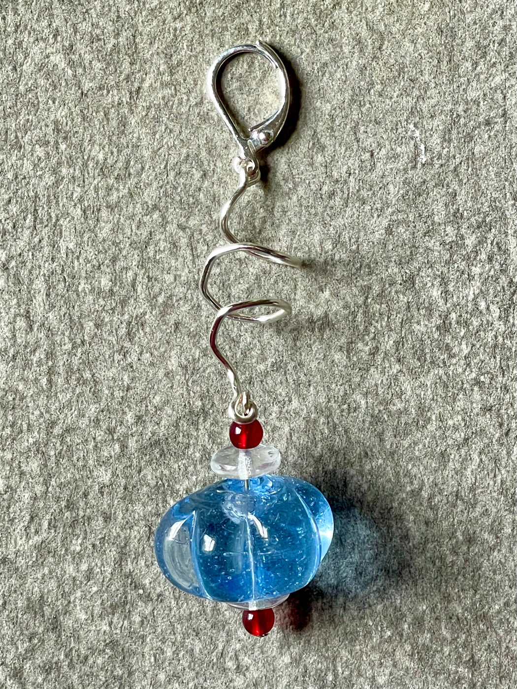 "Blue Spiral" Drop Earrings by Cynthia de Bellechasse