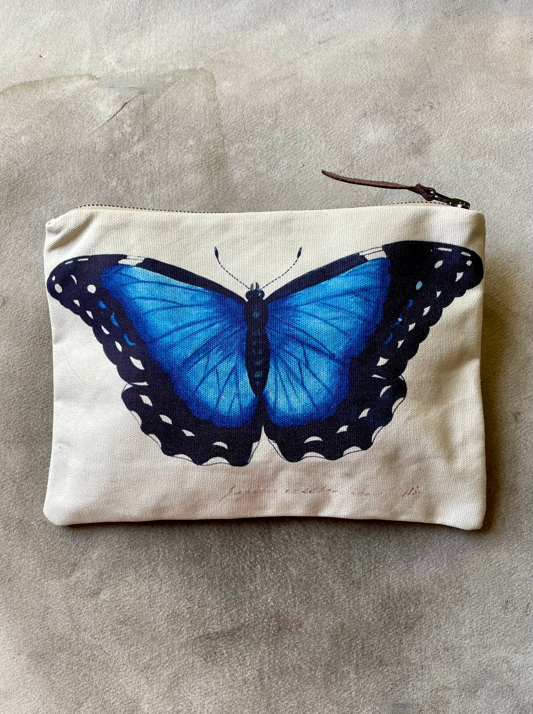 "Blue Butterflies" Canvas Zipper Pouch by John Derian