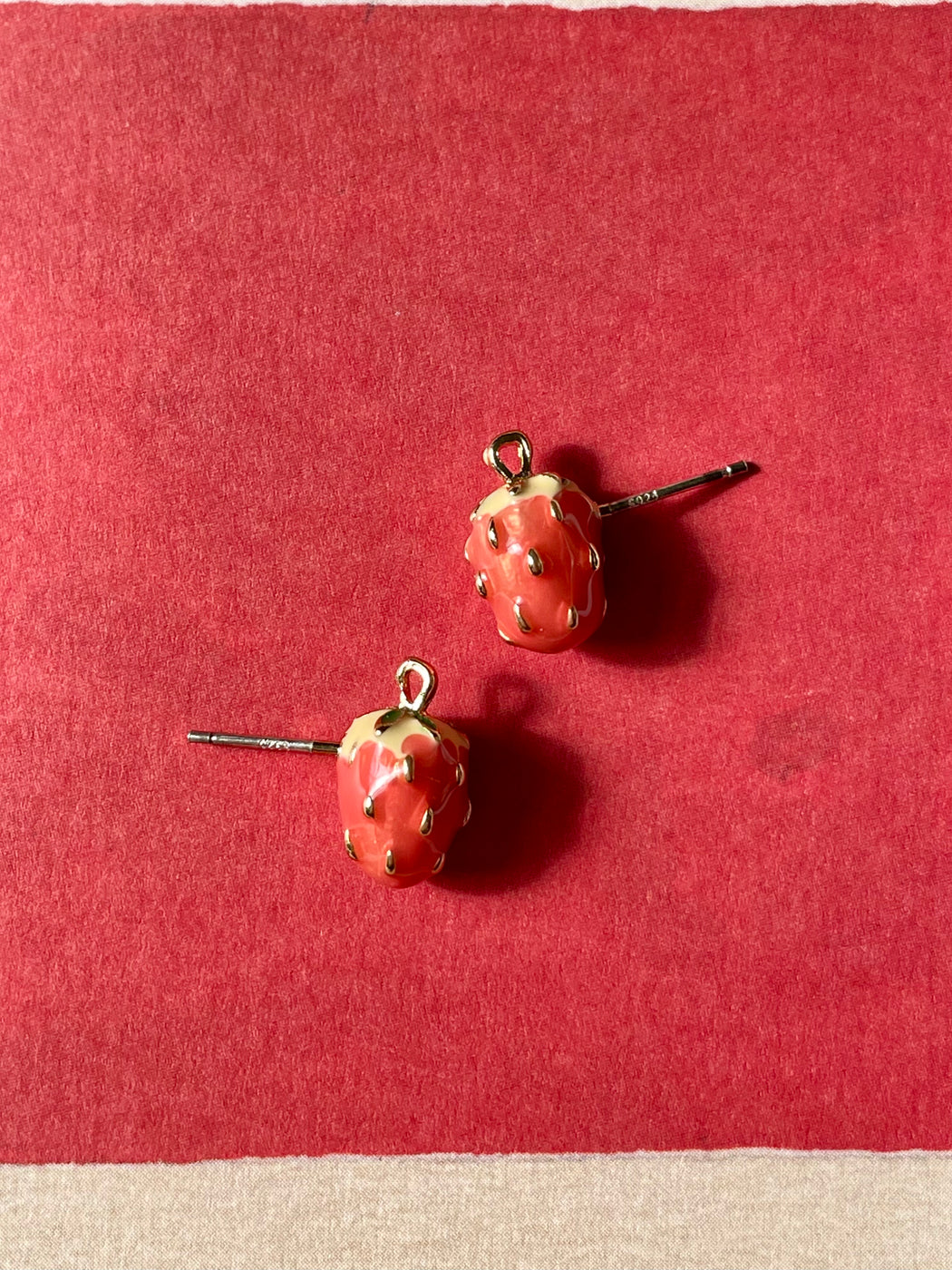 "Wild Strawberry" Enamel Earrings