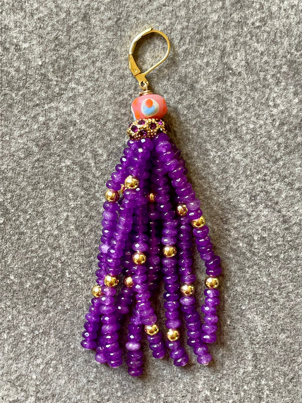 "Purple Tassel" Jade Earrings by Meredith Waterstraat