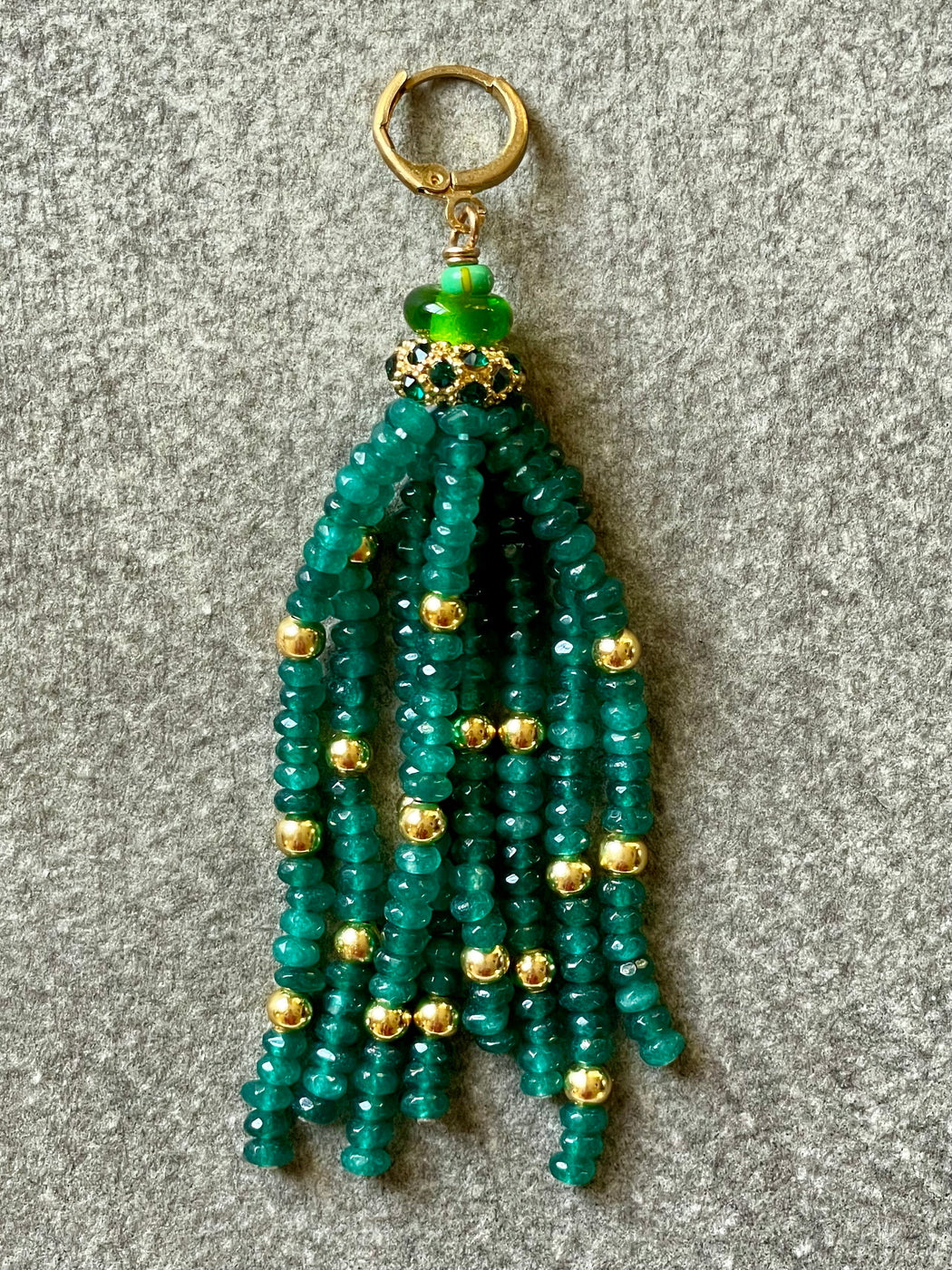 "Emerald Tassel" Jade Earrings by Meredith Waterstraat