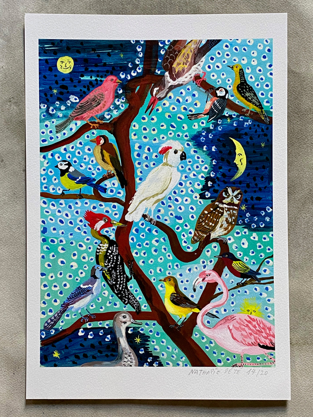 Nathalie Lete Birds Large Framed Art Print