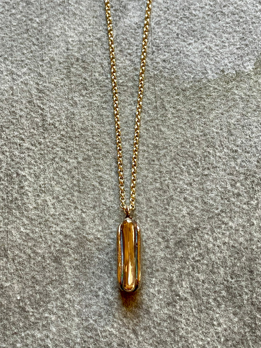 "Hot Dog" Bronze Pendant by Collarbone