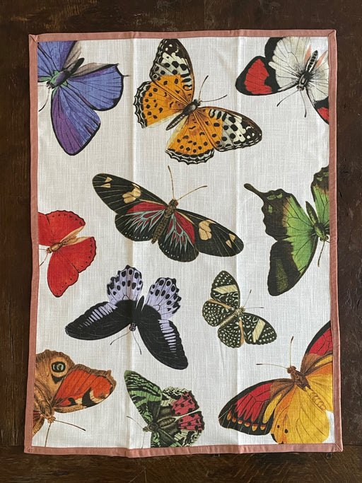 "Butterfly" Piped Tea Towel by Thomas Paul
