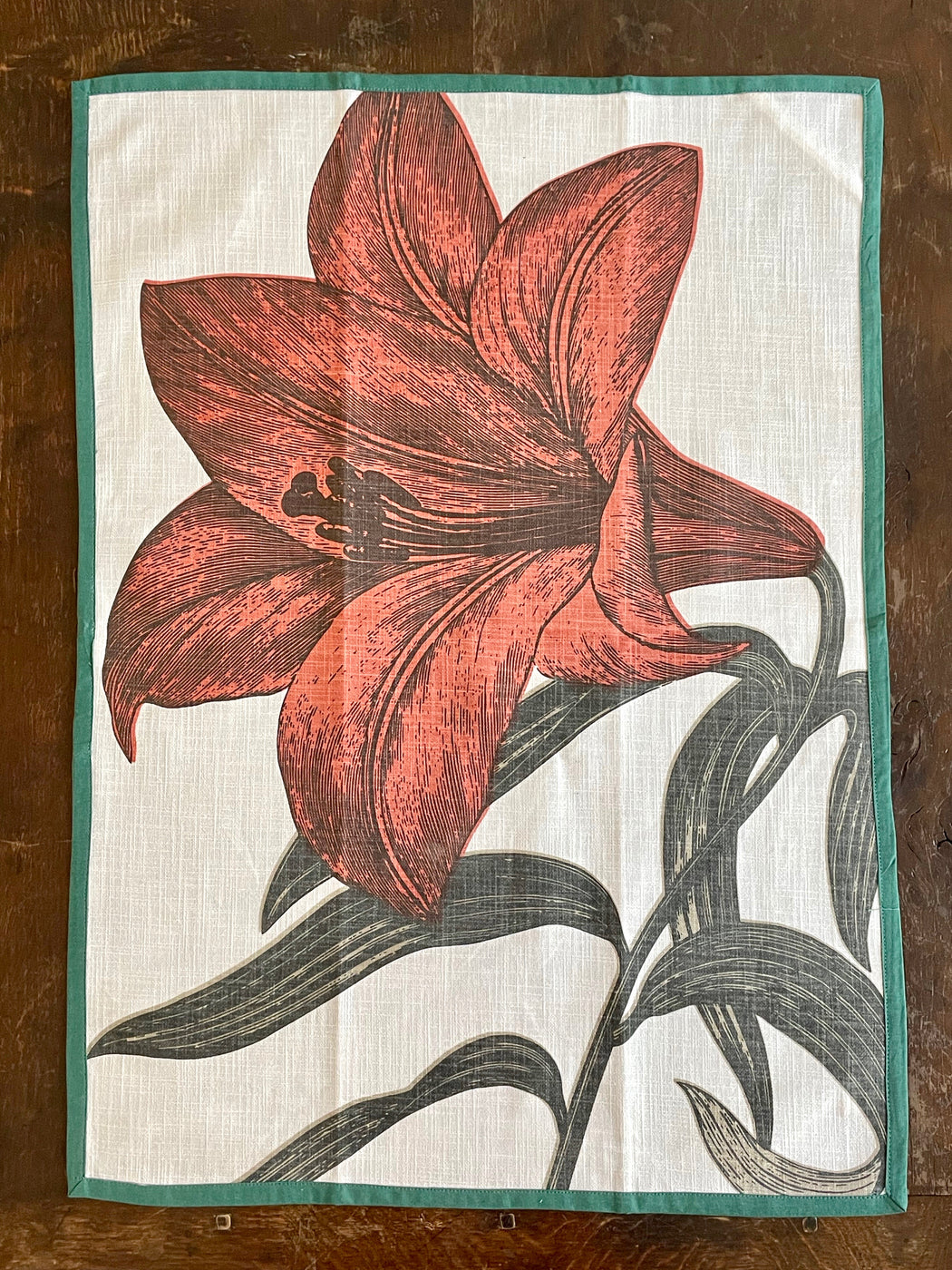 "Lily" Piped Tea Towel by Thomas Paul