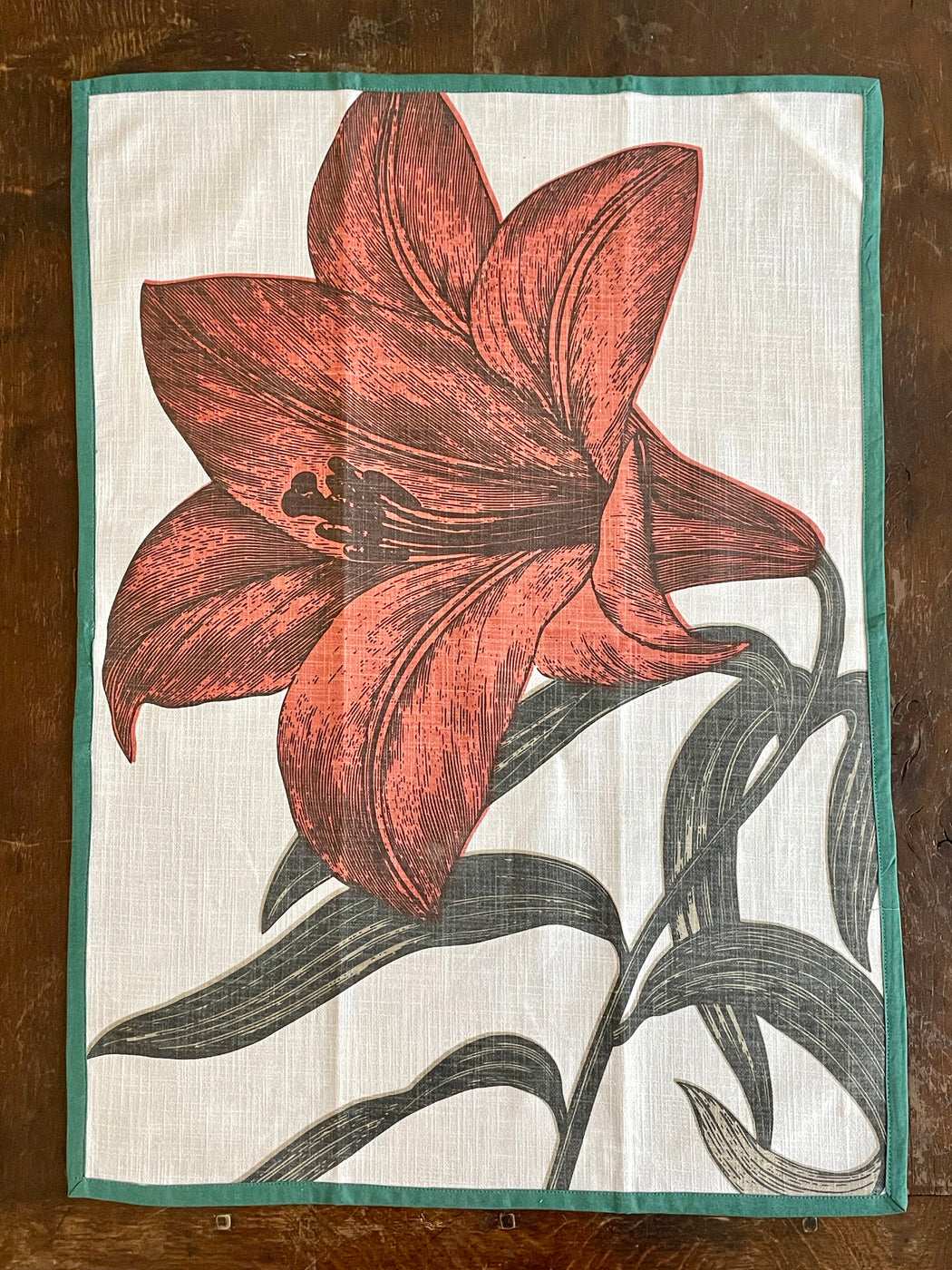 "Lily" Piped Tea Towel by Thomas Paul