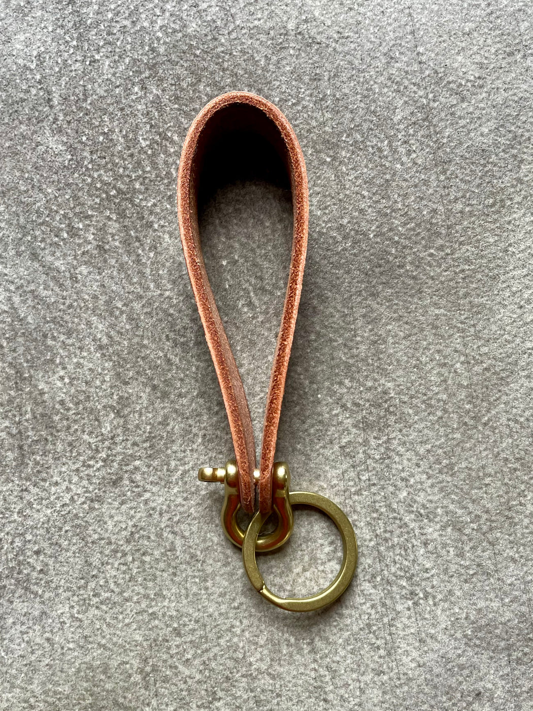Natural Leather and Brass Key Fob by Made Solid