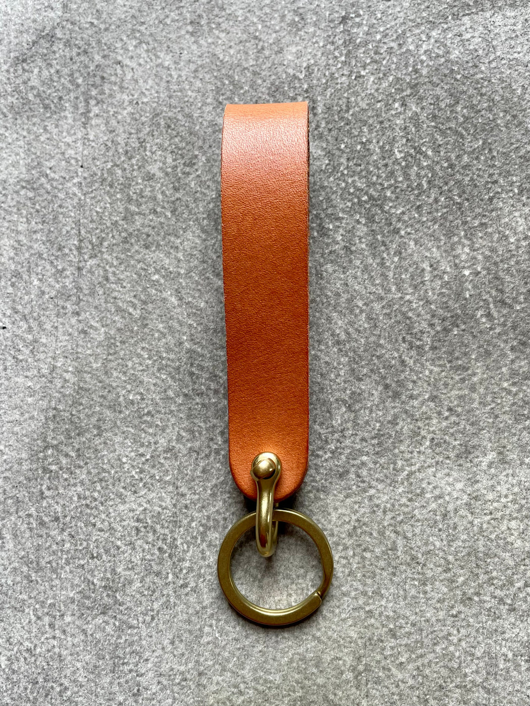 Natural Leather and Brass Key Fob by Made Solid