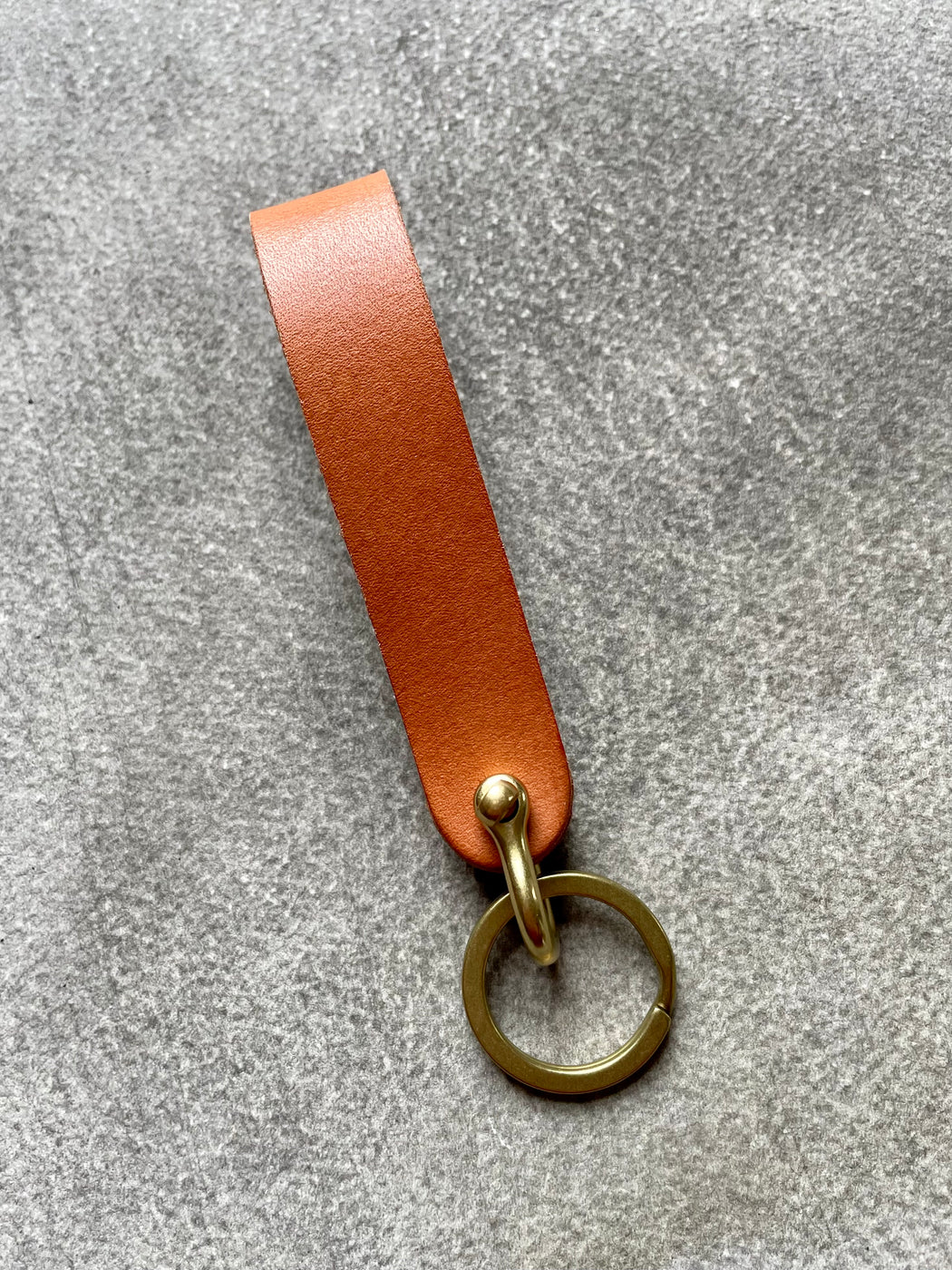 Natural Leather and Brass Key Fob by Made Solid