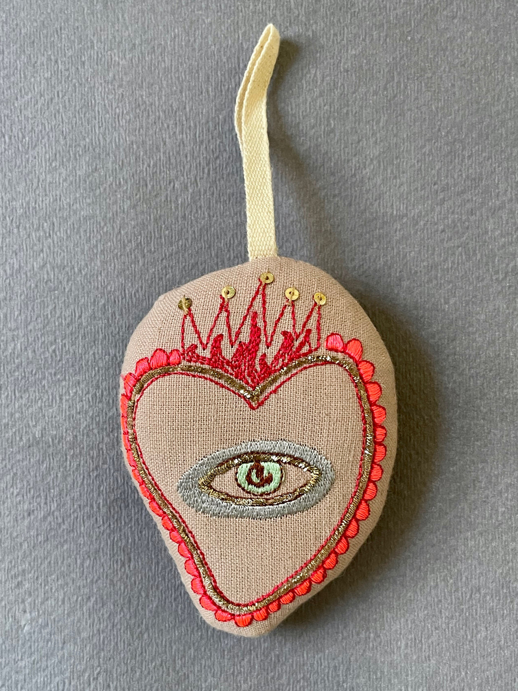 "Watchful Heart" Embroidered Lavender Sachet by Emma Mierop
