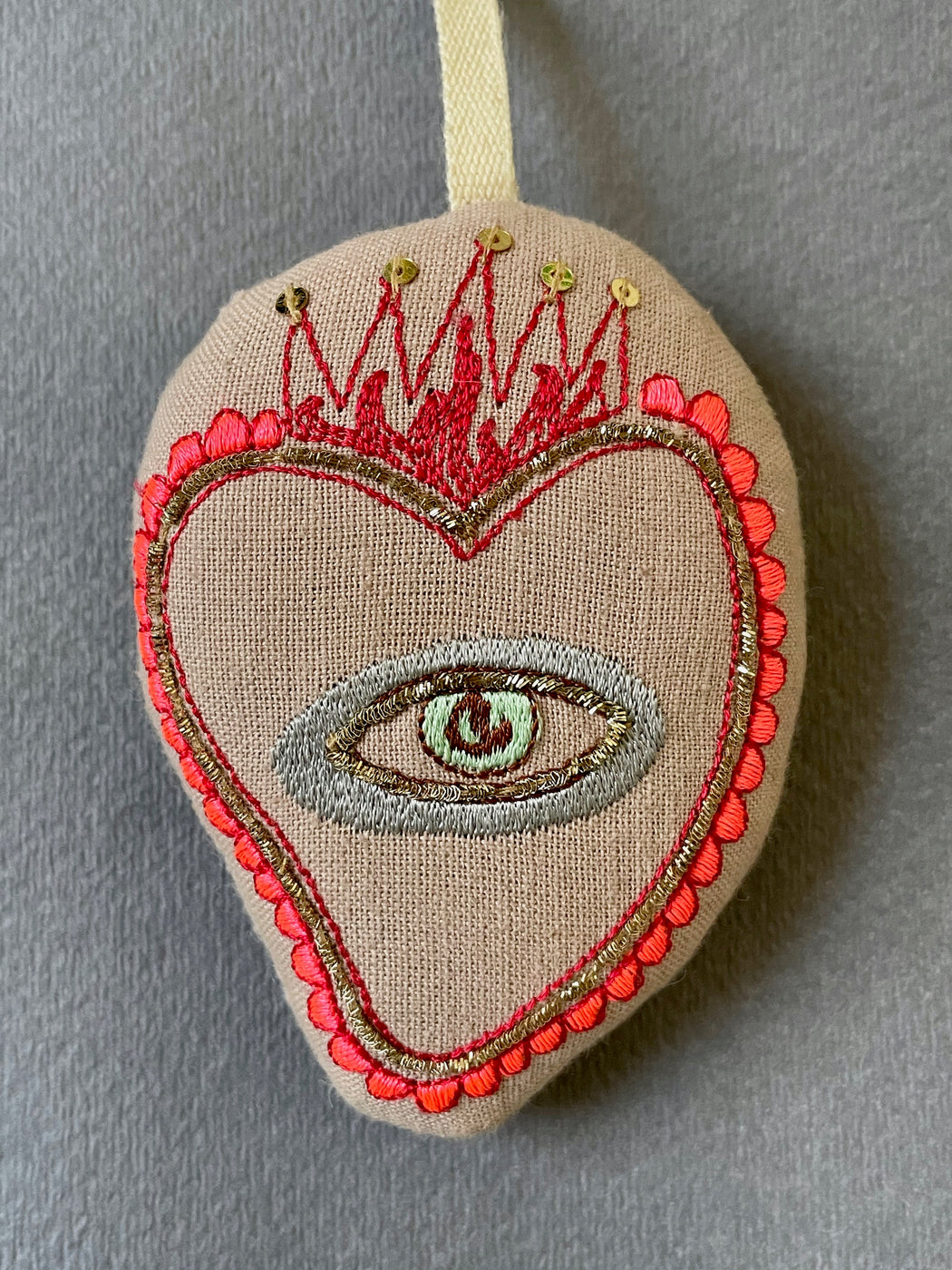 "Watchful Heart" Embroidered Lavender Sachet by Emma Mierop