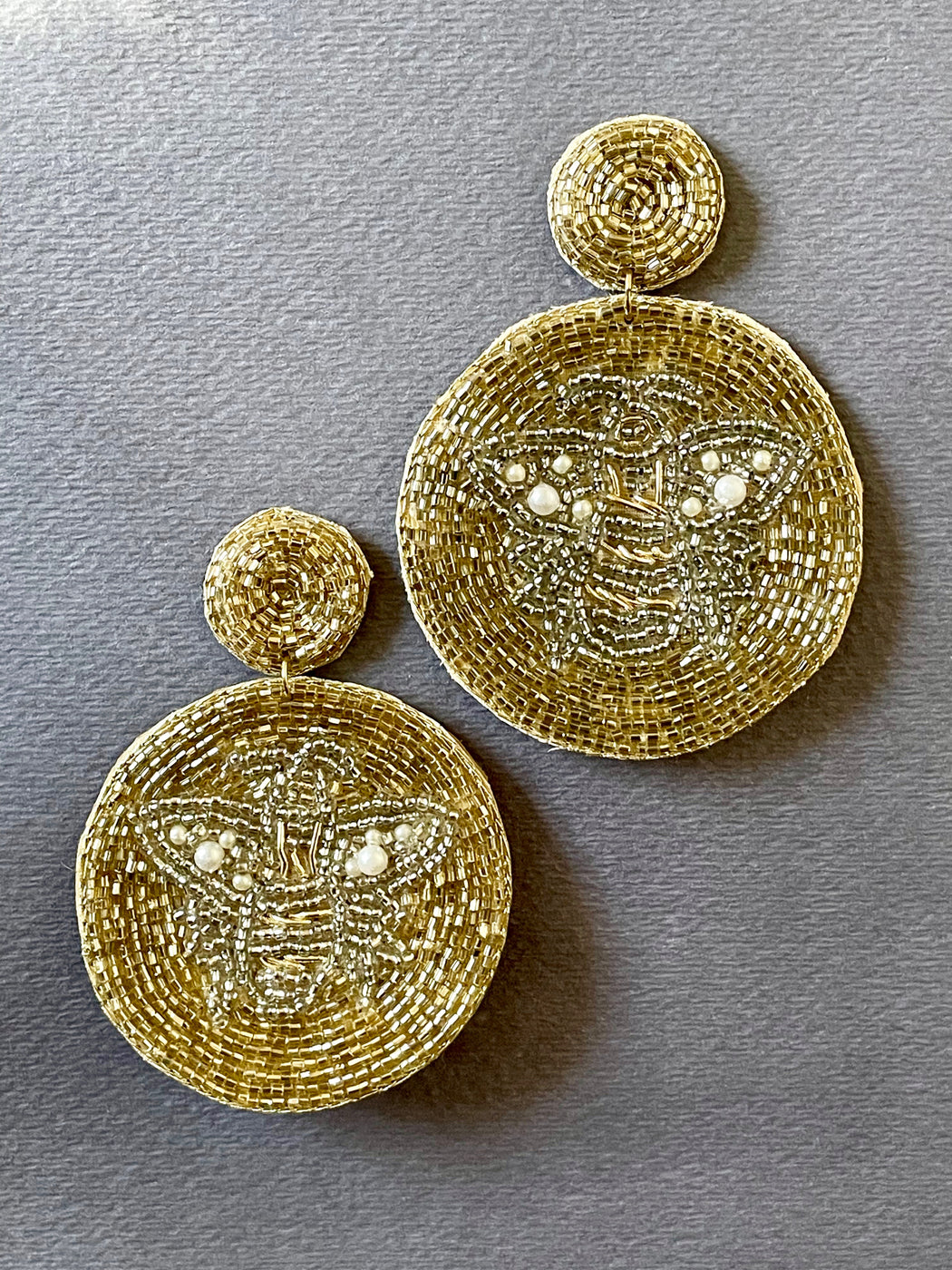 "Queen Bee" Seed Bead Earrings