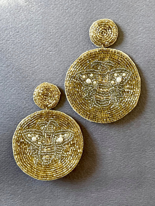 "Queen Bee" Seed Bead Earrings