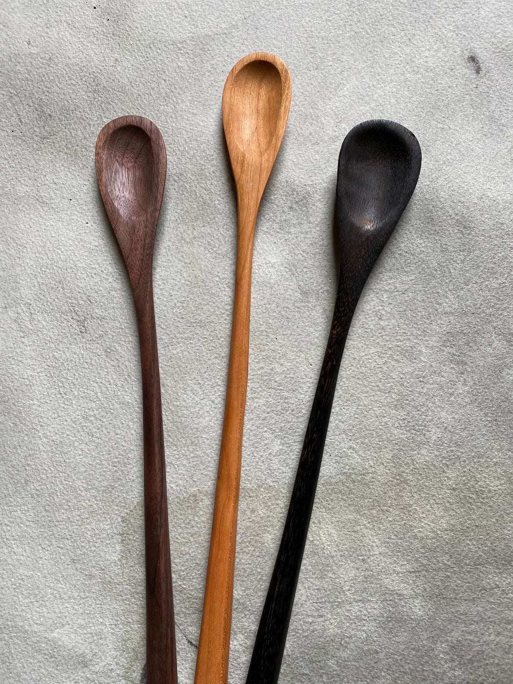 Hand-Carved Stir Spoon - Charred Maple
