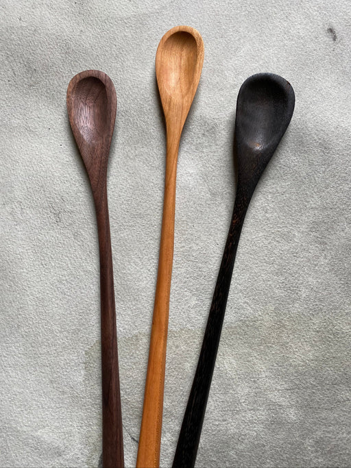 Hand-Carved Stir Spoon - Charred Maple